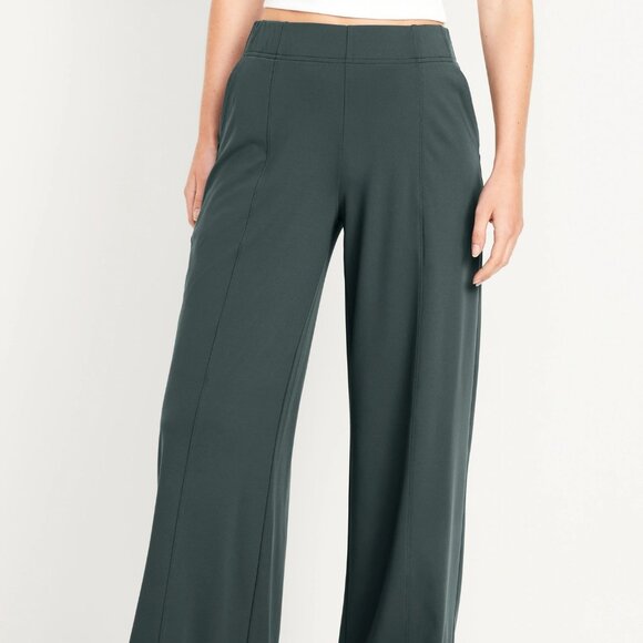 (NWT) Old Navy - dark ivy green High-Waisted PowerSoft Trouser Pants (XL) - Picture 1 of 3